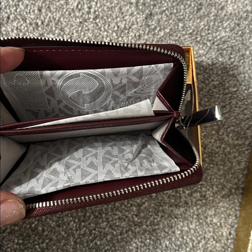 Michael Kors Deep Red Zip Wallet - Picture 7 of 7